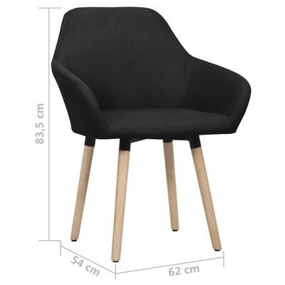 331495 vidaXL Dining Chairs 2 pcs Black Fabric (UK/IE/FI/NO/DE/FR/NL only)