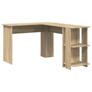vidaXL Hj&oslash;rneskrivebord Sonoma eik Konstruert tre 140 x 113,5 x 75 cm