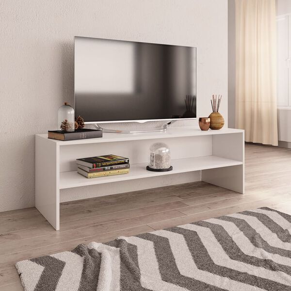 vidaXL TV-benk hvit 120x40x40 cm konstruert tre