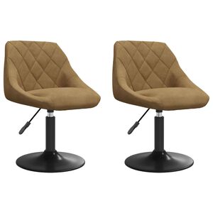 vidaXL Swivel Spisestoler 2 stk. Kunstl&aelig;r Brun 46 x 44 x 77.5 cm