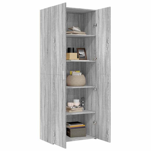 vidaXL Highboard gr&aring; sonoma 70x42,5x185 cm konstruert tre