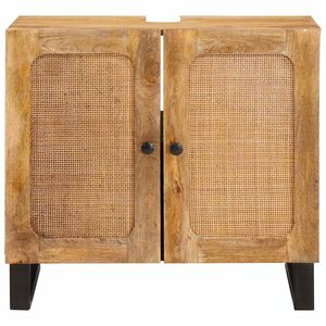 vidaXL Baderomsvaskeskap med d&oslash;r Brun 62 x 33 x 58 cm Massiv mango tre