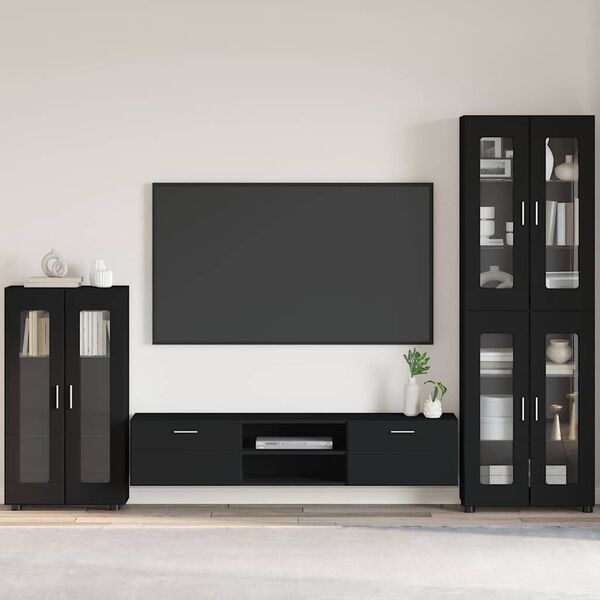 vidaXL Serviesskap FLORIN Svart 55,5 x 29 x 103 cm Konstruert tre