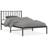 vidaXL Sengeramme i metall med hodegavl svart 107x203 cm
