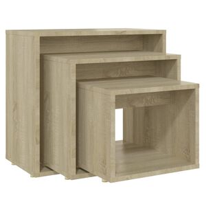 vidaXL Stablebord 3 stk sonoma eik sponplate