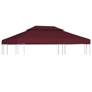 vidaXL Dobbel toppduk til paviljong 310 g/m&sup2; 4x3 m vinr&oslash;d