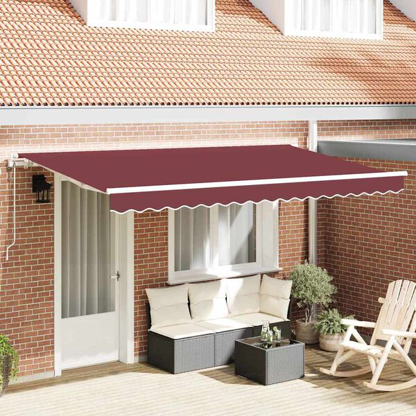 vidaXL Innvendbar Markise Burgunder 400 x 200 cm stoff