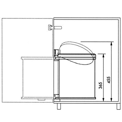 Hailo Skapboks Compact-Box størrelse M 15 L rustfritt stål 3555-101