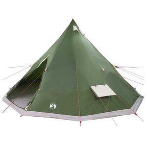 vidaXL Tipi telt med tak med lagring gr&oslash;nn 560 x 560 x 300 cm taft