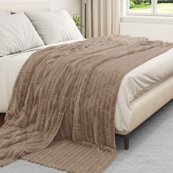 vidaXL Kastepledd 6 pcs Kamel 240 x 220 cm Fleece
