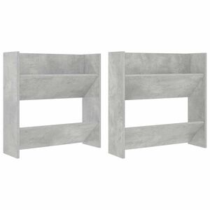 vidaXL Veggskoskap 2 stk betonggr&aring; 60x18x60 cm sponplate