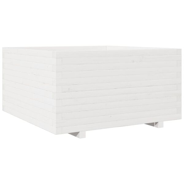 vidaXL Plantekasse hvit 90x90x49,5 cm heltre furu