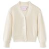 Cardigan for barn strikket sn&oslash; hvit 116