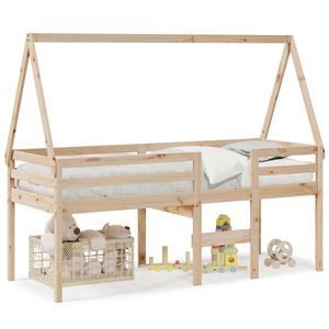 vidaXL H&oslash;yseng med tak voksbrun 75x190 cm heltre furu