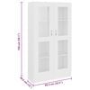 vidaXL Vitrine hvit 82,5x30,5x150 cm konstruert tre