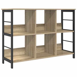 vidaXL Bokhylle 6 niv&aring;er 102 x 32 x 72,5 cm Konstruert tre Sonoma eik