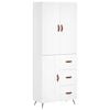 vidaXL Highboard hvit 69,5x34x180 cm konstruert tre
