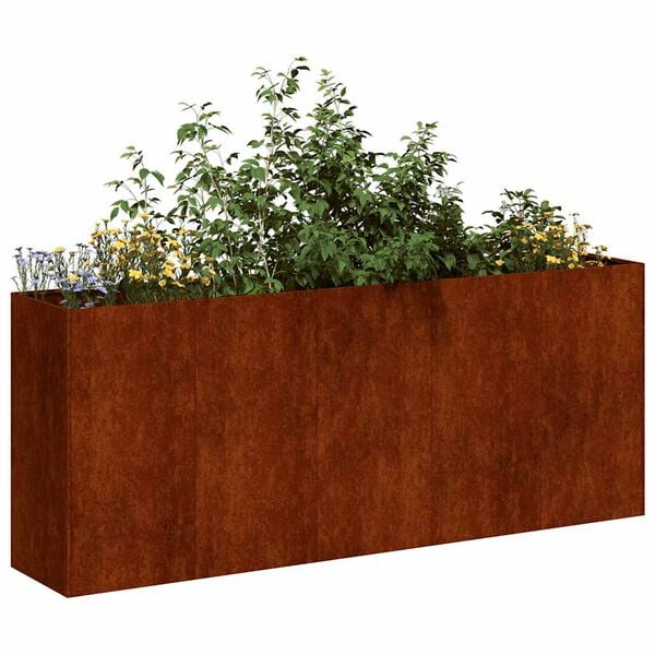 vidaXL Plantekasse rust 200x40x80 cm forvitringsst&aring;l