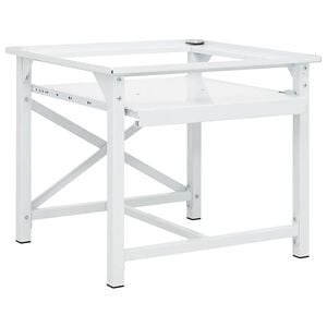 vidaXL Vaskemaskinstativ med uttrekkbar hylle hvit