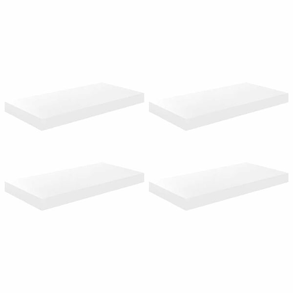 vidaXL Flytende vegghyller 4 stk h&oslash;yglans hvit 50x23x3,8 cm MDF