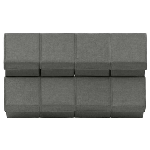 vidaXL Stablebare oppbevaringsbokser med lokk 8 stk stoff antrasitt