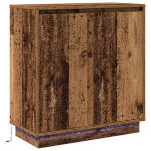 vidaXL LED sideboard Gammelt tre 71 x 34,5 x 75 cm Konstruert tre