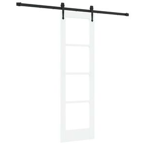 vidaXL Skyved&oslash;r Hvit og svart 61 x 198,5 cm Massivt furutre og glass