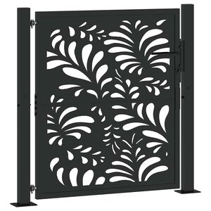 vidaXL Hageport svart 100x100 cm st&aring;lb&oslash;lgedesign