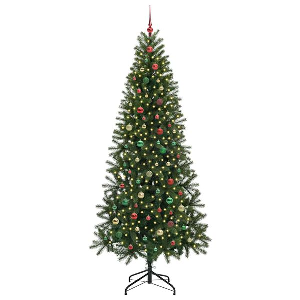 vidaXL Kunstig juletre med 300 LED med stativ gr&oslash;nn 240 cm PE og PVC