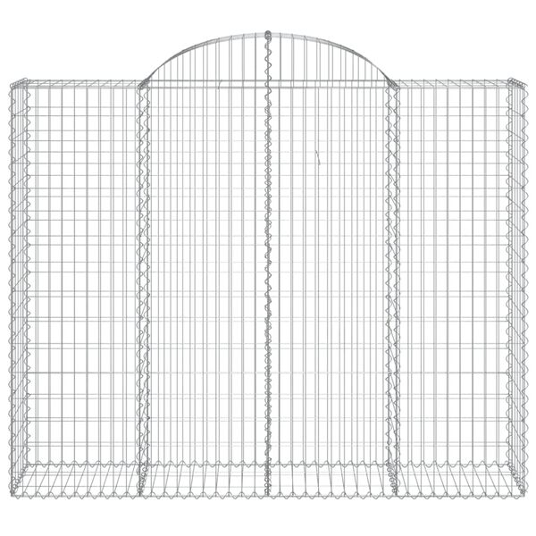 vidaXL Gabionkurver buede 14 stk 200x50x160/180 cm galvanisert jern