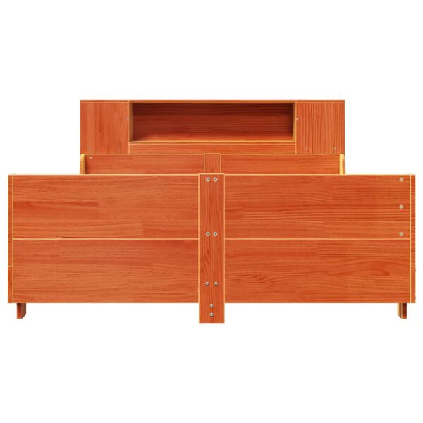 vidaXL Sengeramme uten madrass voksbrun 140x190 cm heltre furu