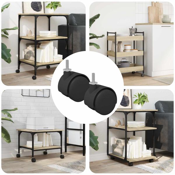 vidaXL Hjul 2 pcs Svart 40,1 x 37,8 mm PP og jern