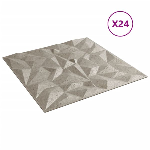 vidaXL Veggpaneler 24 stk beton 50x50 cm XPS 6 m&sup2; ametyst