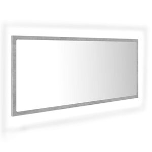 vidaXL LED-badespeil betonggrå 100x8,5x37 cm akryl