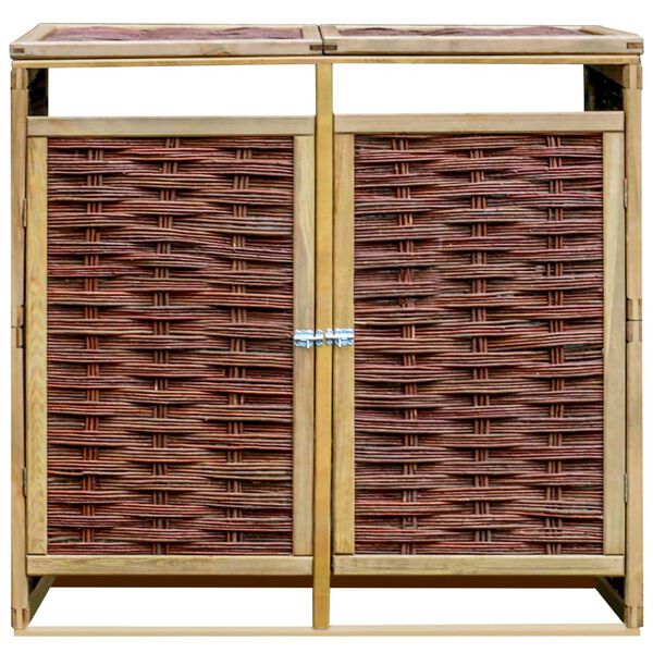 vidaXL Dobbelt s&oslash;ppeldunkskur furu og kurvstr&aring;