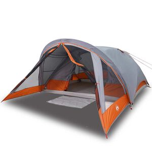 vidaXL Campingtelt 4 personer gr&aring; og oransje vanntett