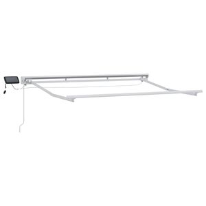 vidaXL Manuell markiseramme med LEDs Hvit 2,5 x 2 m Aluminium