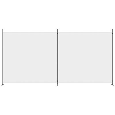 vidaXL Romdeler med 2 paneler hvit 348x180 cm stoff