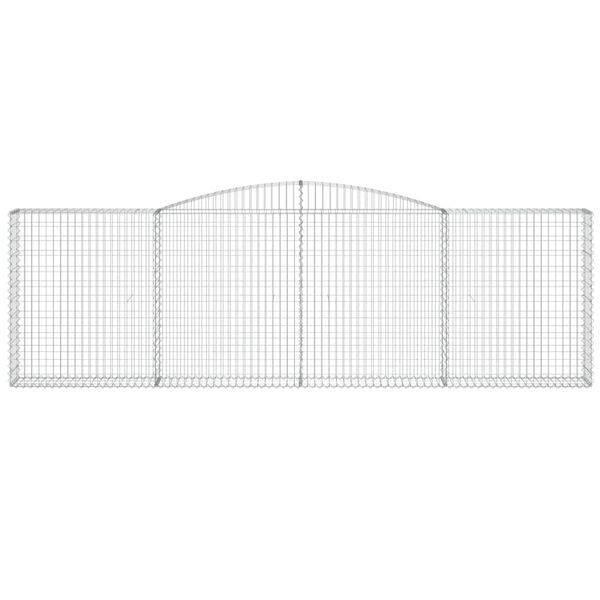 vidaXL Gabionkurv buet 400x30x120/140 cm galvanisert jern