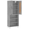 vidaXL Highboard betonggr&aring; 69,5x34x180 cm konstruert tre