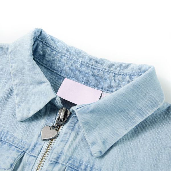 Onesie for barn med korte ermer myk blå 104