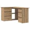 vidaXL Hj&oslash;rnepult artisan eik 145x100x76 cm konstruert tre