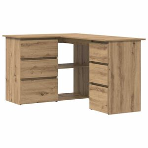 vidaXL Hj&oslash;rnepult artisan eik 145x100x76 cm konstruert tre