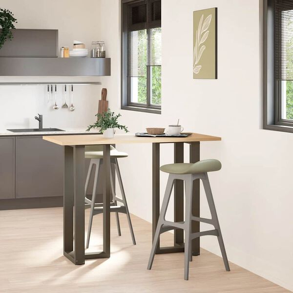 vidaXL Barbordben T-formet 2 stk svart 50x35x(100-101) cm st&aring;l