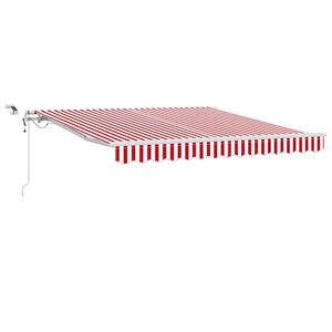 vidaXL Innvendbar Markise R&oslash;d og Hvit 300 x 250 cm Polyester og Metall