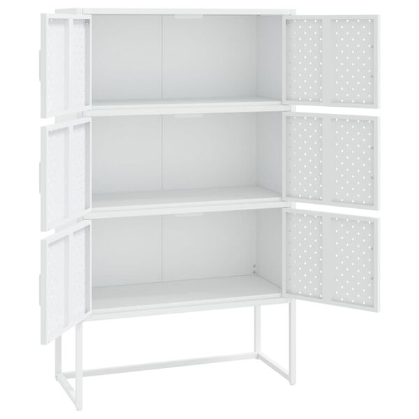 vidaXL Highboard hvit 80x35x135 cm stål