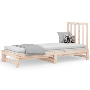 vidaXL Uttrekkbar dagseng 2x(90x200) cm heltre furu