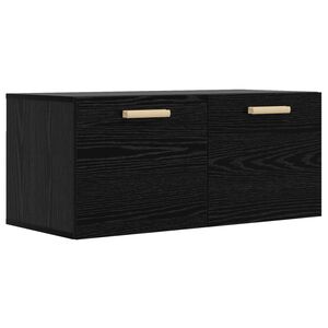 vidaXL Veggskap Veggmontert Svart eik 80 x 36,5 x 35 cm Konstruert tre