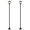 vidaXL Lampestolpesett with LED Bulb 2 stk. Svart 16 x 16 x 156 cm