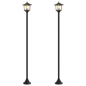 vidaXL Lampestolpesett with LED Bulb 2 stk. Svart 16 x 16 x 156 cm
